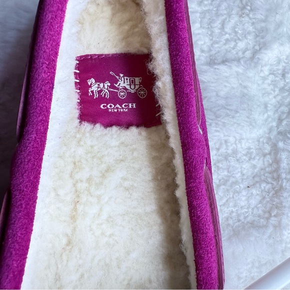 New Coach Fuchsia Suede Loafers Size 7 - Picture 5 of 9